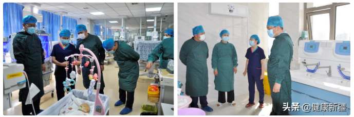 图1：自治区卫生健康委党组成员、副主任宋冰一行对自治区儿童医院新生儿科及重症监护室实地调研